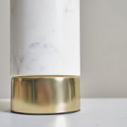 Picture of Modern Living Room Light White Marble Table Lamp with Brass Base