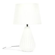 Picture of  Dual Light-Up Table Lamp with White Ceramic Lampshade For Living Room Or Bedroom