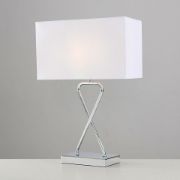 Picture of Hourglass Table Lamp Chrome Living Room 44.5CM Light Rectangle Shade LED Bulb