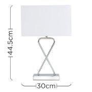 Picture of Hourglass Table Lamp Chrome Living Room 44.5CM Light Rectangle Shade LED Bulb