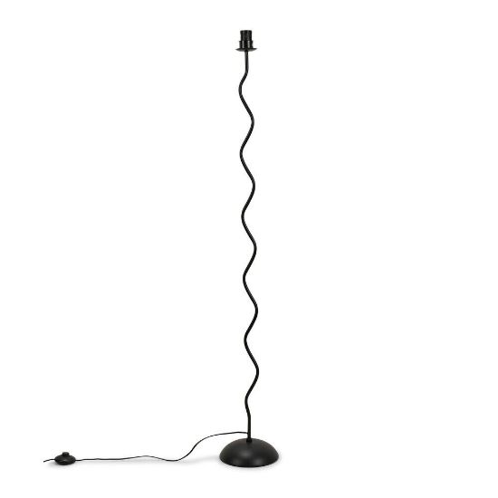 Picture of Black Metal Wiggle Floor Lamp Base Living Room Waved Light Standard Lighting