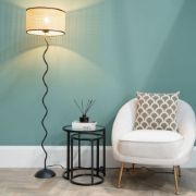 Picture of Black Metal Wiggle Floor Lamp Base Living Room Waved Light Standard Lighting