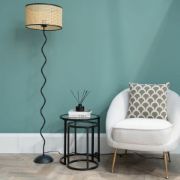 Picture of Black Metal Wiggle Floor Lamp Base Living Room Waved Light Standard Lighting