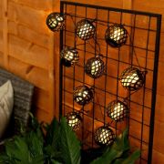 Picture of 10 x Solar String Fairy Lights Garden Patio Black Lantevrn Flame Effect Lighting