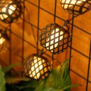 Picture of 10 x Solar String Fairy Lights Garden Patio Black Lantevrn Flame Effect Lighting