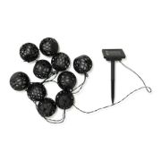 Picture of 10 x Solar String Fairy Lights Garden Patio Black Lantevrn Flame Effect Lighting