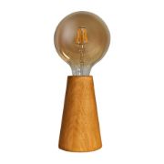 Picture of Natural Wooden Cone Table Lamp Base - LED Bedside, Desk, or Lounge Lighting