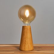 Picture of Natural Wooden Cone Table Lamp Base - LED Bedside, Desk, or Lounge Lighting