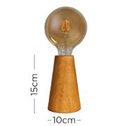 Picture of Natural Wooden Cone Table Lamp Base - LED Bedside, Desk, or Lounge Lighting