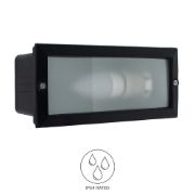 Picture of Modern Recessed Outdoor Garden Brick Wall Light - Black Aluminum IP54 Patio Fixture