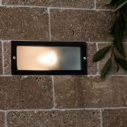 Picture of Modern Recessed Outdoor Garden Brick Wall Light - Black Aluminum IP54 Patio Fixture