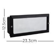 Picture of Modern Recessed Outdoor Garden Brick Wall Light - Black Aluminum IP54 Patio Fixture