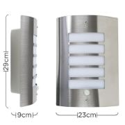 Picture of Stainless Steel Garden Wall Light with IP44 PIR Motion Sensor - Outdoor Lighting