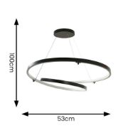 Picture of Matt Black Loop Ceiling Light Fitting Integrated LED Hanging Adjustable Lighting