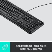 Picture of   K120 Wired Keyboard for Windows, USB Plug-and-Play, Full-Size, Spill-Resistant, Curved Space Bar, Compatible with PC, Laptop