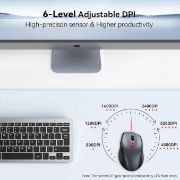 Picture of Wireless Mouse for Laptop, 4800 DPI Optical Computer Mice with 6 Adjustable Levels, 30 Months Long Battery Life 2.4G Cordless USB Silent Mouse 