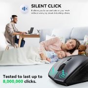 Picture of Wireless Mouse for Laptop, 4800 DPI Optical Computer Mice with 6 Adjustable Levels, 30 Months Long Battery Life 2.4G Cordless USB Silent Mouse 