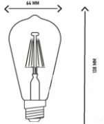 Picture of E27 Filament Light Lamp LED Vintage Edison Amber Glass Bulb Dimmble