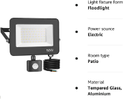 Picture of Security Lights Outdoor Motion Sensor, 50W PIR Sensor Security Light, 4200 Lumens Super Bright, Ultra Thin, Water-Resistant Flood Light 