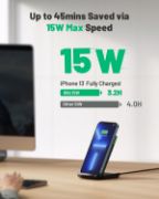 Picture of Wireless Charger, 15W Fast Wireless Charging Stand Sleep-friendly Adaptive Light & Dual Charging Modes for iPhone 15 14 13 12 11 Pro Max