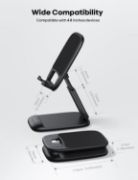 Picture of Foldable Phone Stand for Desk - Height Adjustable Phone Holder Cradle Dock for iPhone 15 14 Pro Max Plus, 13 12 Pro 4"-8" Mobile Phones