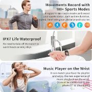 Picture of Smart Watch for Women Men Answer/Make Calls, 1.85" Smartwatch 2 Straps & Split Screen, 100+ Sports Fitness Watch 