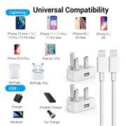 Picture of iPhone Charger Plug and Lightning Cable, [Apple MFi Certified] iPhone USB Fast Wall Charging Adapter with 2 Pack Lightning to USB Fast Charging Cord