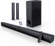 Picture of Sound bar with Subwoofer 180W Detachable 2 in 1 Sound Bars for TV 2.1CH Treble & Bass Adjust 5 EQ Modes ARC/Optical/AUX/Bluetooth 12L Deep Bass