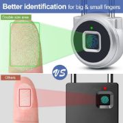 Picture of Gym Locker Padlock Fingerprint or App Unlock via Phone iOS Watch, Unlock Record, Schedule, Waterproof, Security Keyless Smart Lock