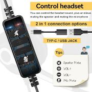 Picture of USB Headset with Microphone Noise Cancelling and in-line Controls, PC Headphone 