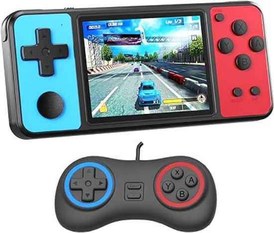 Picture of Handheld Game Console for Kids with 3.0" Screen Handheld Gamepad & AV Output Built in 270 Classic Retro Video Games Portable Gaming Player Toy