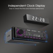 Picture of Bluetooth 5.0 Car Radio, Car Stereo Handsfree Calling Stereo & Clock, FM/AM Radio USB/AUX in/MP3/SD MP3 Player, 7 LED Colors