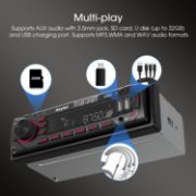 Picture of Bluetooth 5.0 Car Radio, Car Stereo Handsfree Calling Stereo & Clock, FM/AM Radio USB/AUX in/MP3/SD MP3 Player, 7 LED Colors