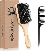 Picture of Hair Brush, Sosoon Boar Bristle Paddle Hairbrush for Long Thick Curly Wavy Dry or Damaged Hair