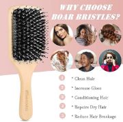 Picture of Hair Brush, Sosoon Boar Bristle Paddle Hairbrush for Long Thick Curly Wavy Dry or Damaged Hair