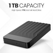 Picture of 1TB USB 3.0 Hard Drive Type-C for Portable External Data Storage, Macbook, iMacs, PCs, Laptops, Xbox One & PS4 Consoles (Capacity, 1TB)