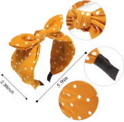 Picture of Polka Dot Headband for Women Bow Knot Fabric Headbands Knotted Hair Bands Pack of 3