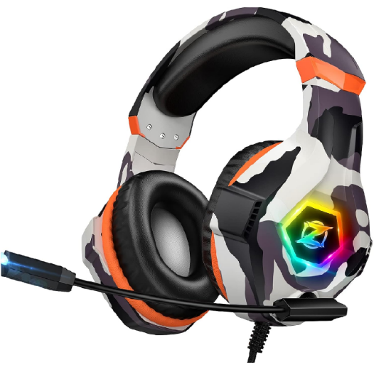 Picture of Gaming Headset for PS4 PS5 PC, Over-Ear Headphones with Surround Sound & RGB Light for Xbox Switch Mac Laptop