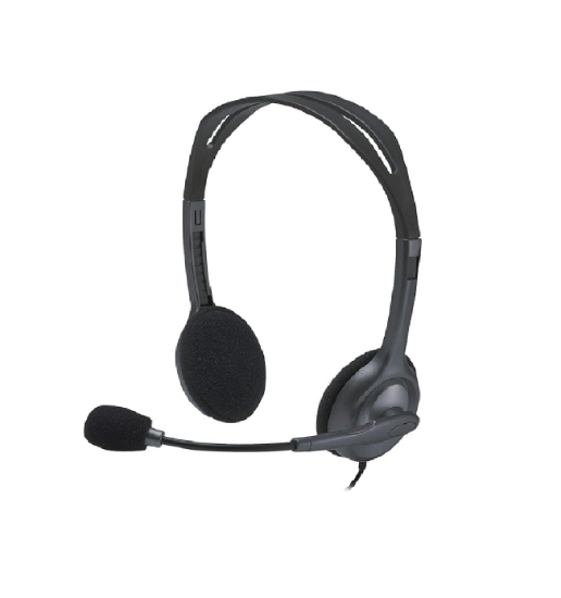 Picture of Wired Headset, Stereo Headphones with Noise-Cancelling Microphone, 3.5 mm Audio Jack, PC/Mac/Laptop/Smartphone/Tablet - Black