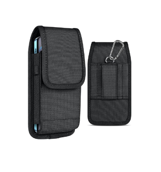 Picture of Cell Phone Pouch Nylon Holster Case with Belt Clip Cover for iPhone 15 14 13 12 11 Pro Max XR X 8 7 6 Plus