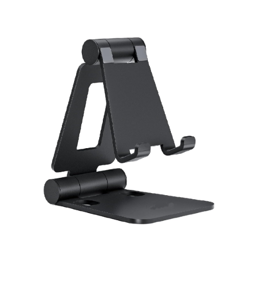 Picture of Phone Stand, Fully Foldable Angle Height Adjustable Mobile Phone Holder Stand All Phones - Black