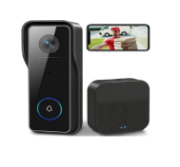 Picture of Wireless WiFi Video Doorbell Camera with Chime, 2K HD Smart Video Doorbell with Camera Battery Operated PIR Motion Detection 