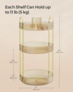 Picture of Makeup Organiser Rotating, 3-Tier Round Skincare Organiser, Customisable, Toiletries Cosmetics Organiser