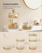 Picture of Makeup Organiser Rotating, 3-Tier Round Skincare Organiser, Customisable, Toiletries Cosmetics Organiser