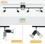 Picture of LED Ceiling Light Rotatable, 4 Way Adjustable Modern Ceiling Spotlights( Matte Black) 