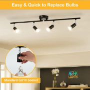 Picture of LED Ceiling Light Rotatable, 4 Way Adjustable Modern Ceiling Spotlights( Matte Black) 