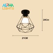 Picture of Industrial Retro Pendant Light - Vintage Style Metal Hanging Light Fixture Chandelier for Kitchen & Bedroom