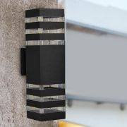 Picture of Black Modern LED Wall Sconce -  Waterproof Porch Light,  Warm White, IP65 Outdoor Up/Down Light 