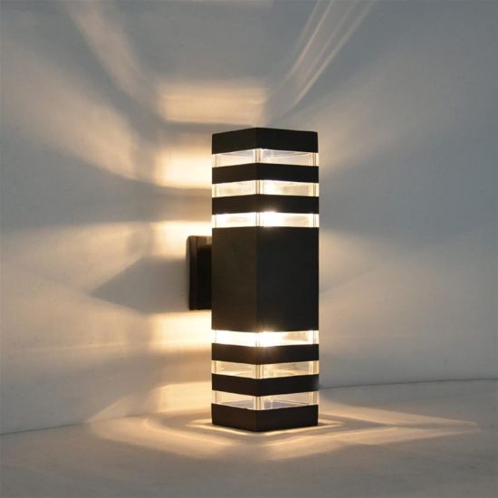 Picture of Black Modern LED Wall Sconce -  Waterproof Porch Light,  Warm White, IP65 Outdoor Up/Down Light 