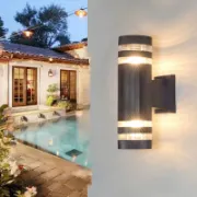 Picture of Outdoor Waterproof Cylinder Up Down Wall Sconce Outside Porch Wall Mounted Exterior Led Wall Lamp Lighting With E27 GU10 Holder